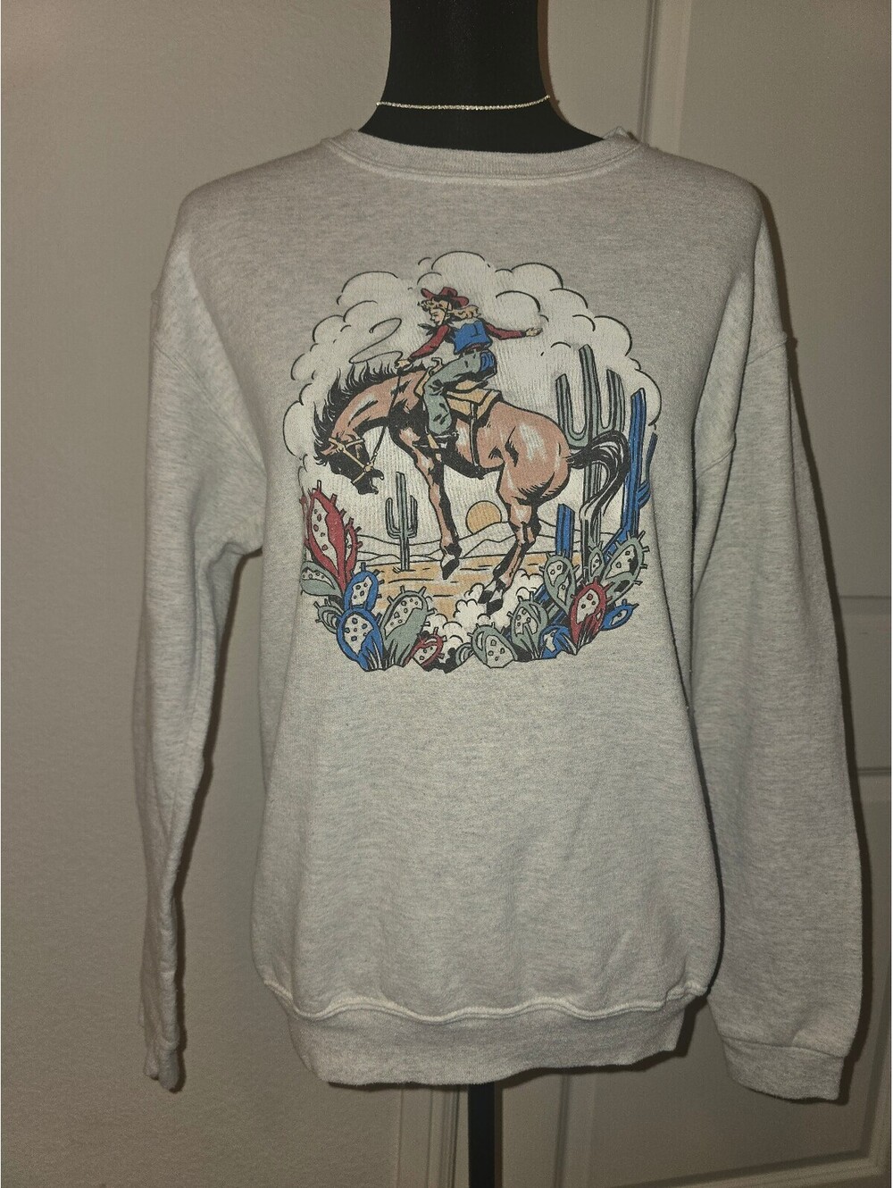 American Highway Youth Western Rodeo Sweatshirt with Cowboy and Horse Graphic